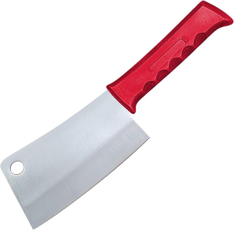 Kitchen Master 6 Inch Stainless Steel Meat Cleaver (Red) | NSF Certified for Raw Meat Chopping - Image 1